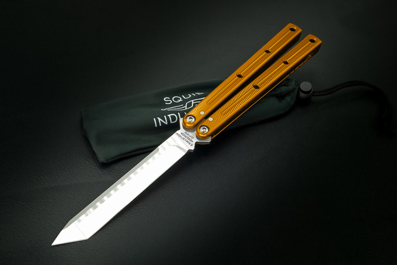 Squid Industries Krake Raken V2.5 Butterfly Balisong Tanto Satin