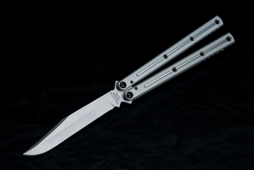 Squid Industries Krake Raken V3 Butterfly Balisong Bowie Satin