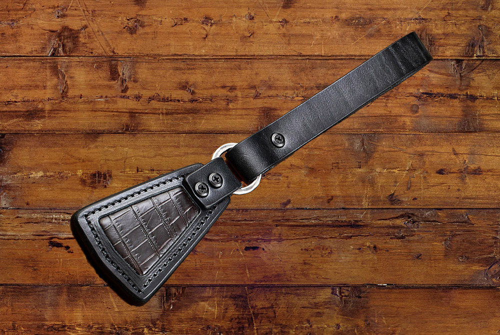 RMJ Tactical Strapped CowBell Black w/ Crocodile Inlay - Tactical