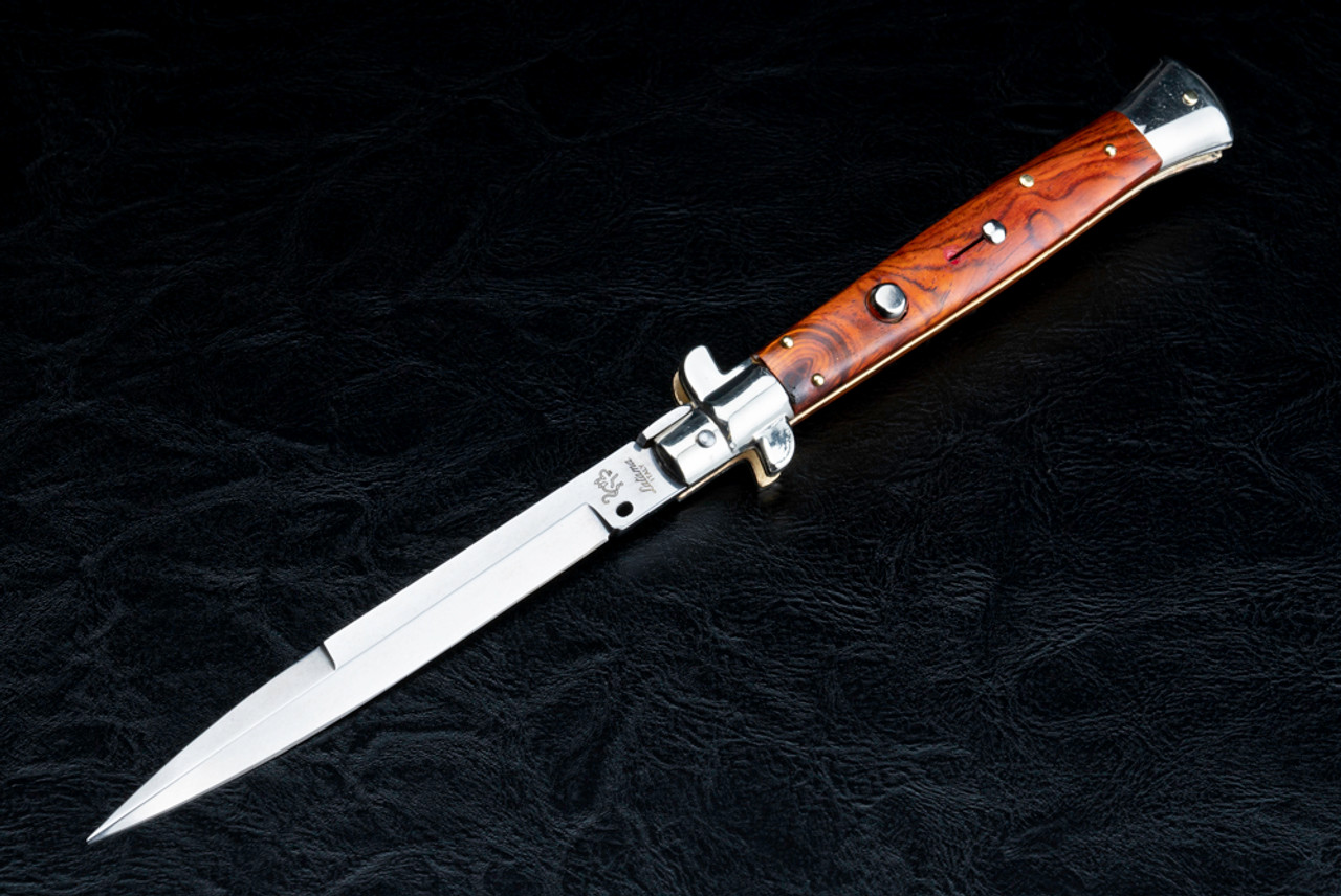 Latama Cutlery Walt's 28cm Picklock Automatic Polished Bayonet Knife w/ Cocobolo Wood Handle  