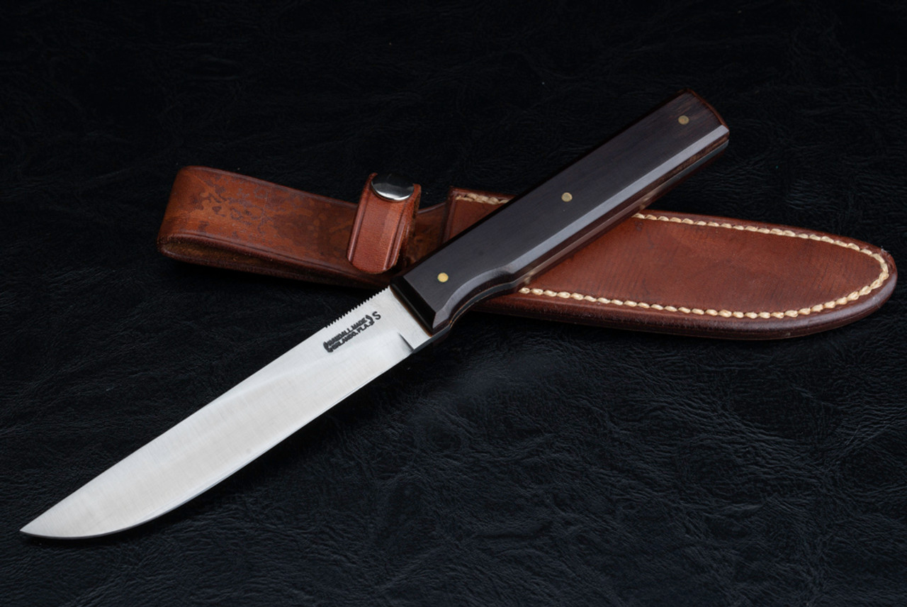 Randall Made Knives Model 10-5 Salt Fisherman and Household Utility Fixed Blade w/ Black Micarta Handle and Sheath