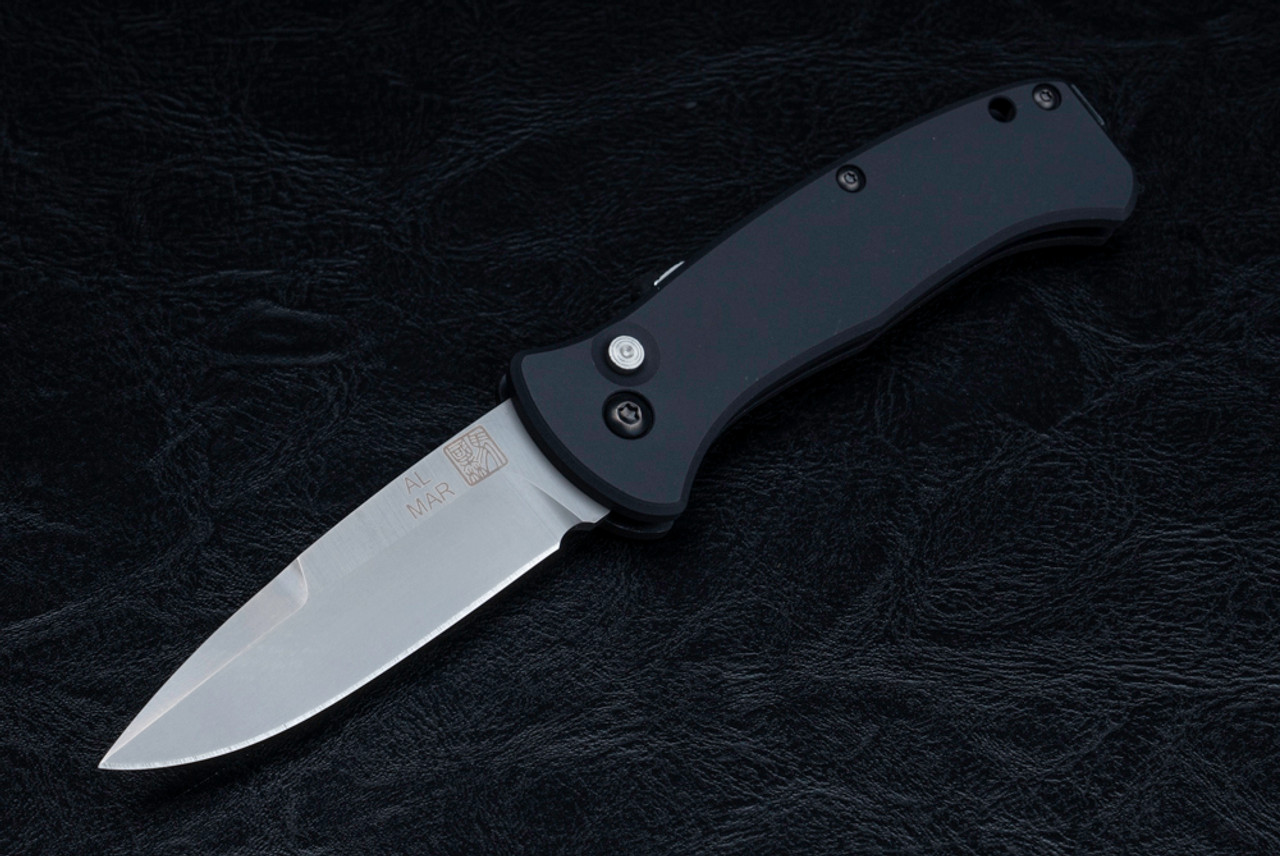 Al Mar Knives SERE PROTOTYPE Button Release Automatic Knife Bead Blast Blade w/ Black Aluminum Handles - AM-MAS2