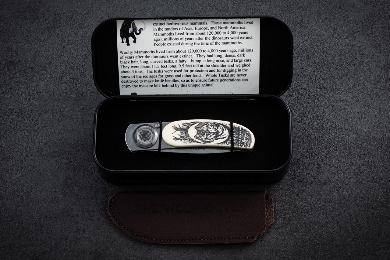 Lone Wolf Knives Paul Pocket Folder Polished Blade w/ Ivory