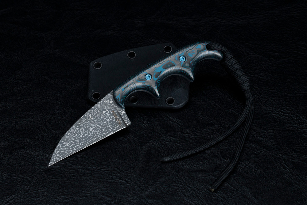 Alan Folts SPEW Standard Fixed Blade Knife Wharncliffe Black Blade