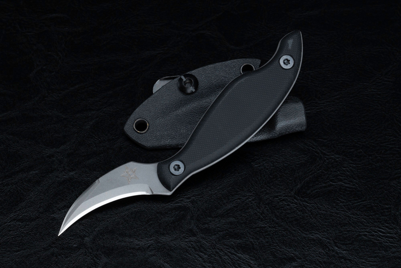 JB Knife and Tool Wraith Fixed Blade Knife Bead Blast Finish Blade w/ Double Black G-10 Handles And Kydex