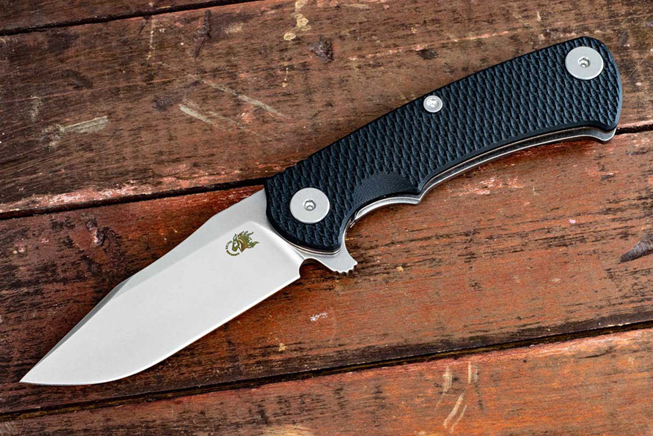 Rick Hinderer Knives Project X Clip Point MagnaCut Stonewash Blade w/ Frame Lock and Black G10 Handle