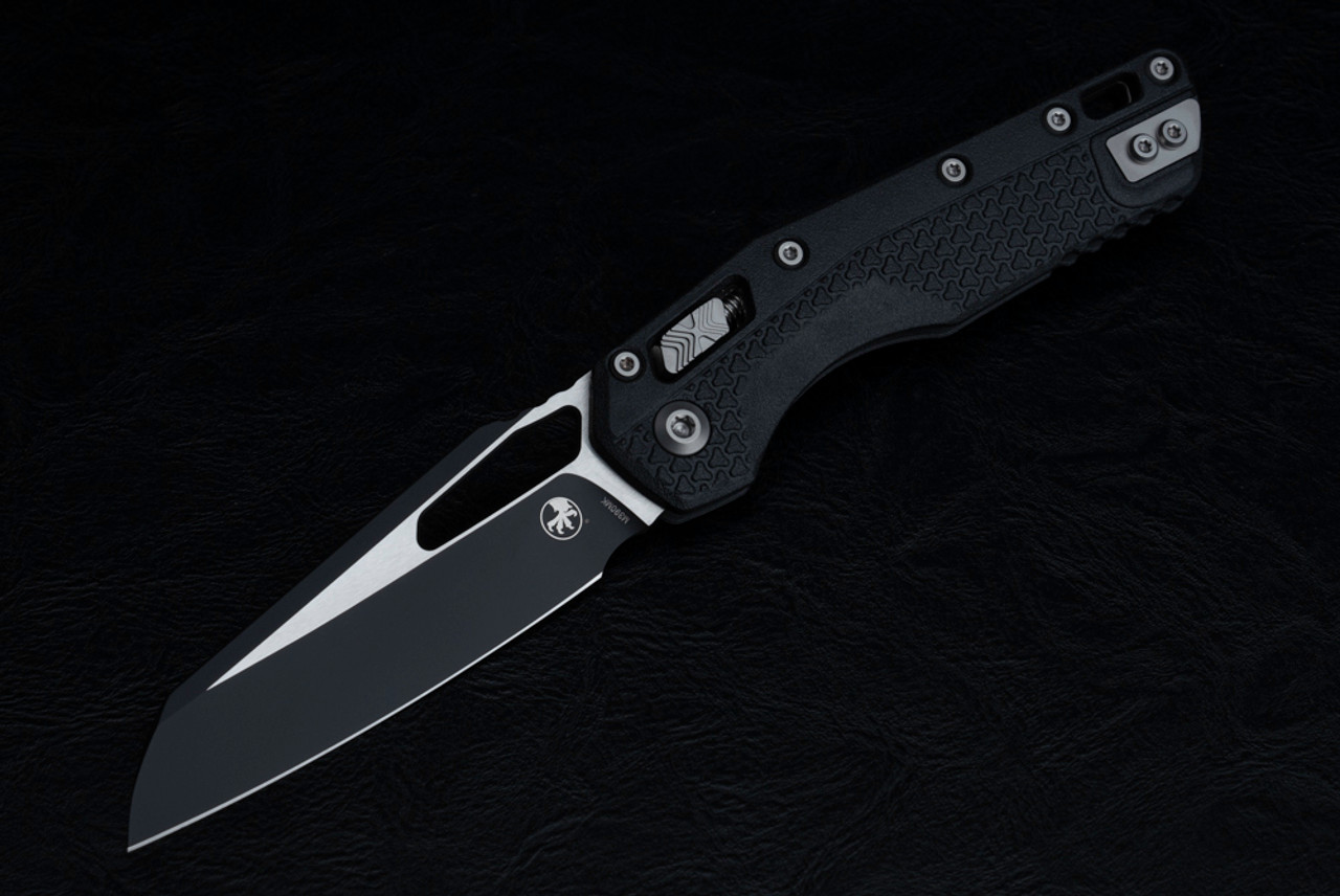 Microtech Knives Microtech Standard Issue MSI RAM-LOK Manual Knife 2-Tone Black Blade w/ Black Injection Molded Polymer Handles - 210T-1PMBK