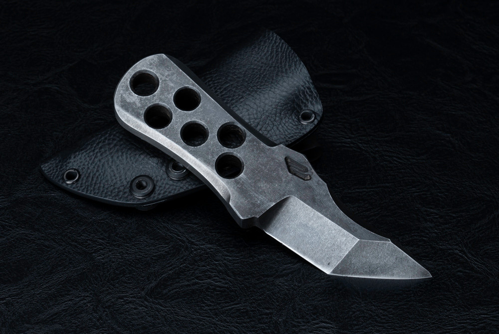 Nick Rossi Knives Custom Fixed Blade Tanto Dark Stonewash