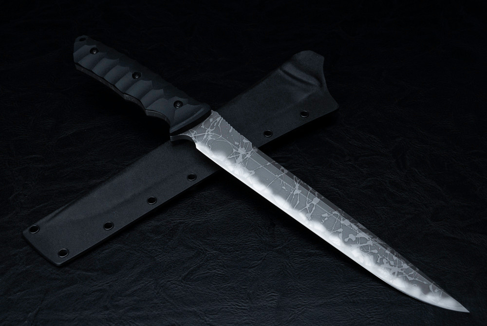 Matsuda Custom Knives Stout Spear SPG2 Fixed Blade Acid Washed w