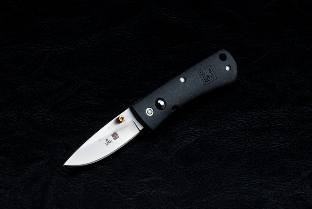 Al Mar Knives Mini Bulldog Liner Lock Satin Finish Blade w/ Black Handles