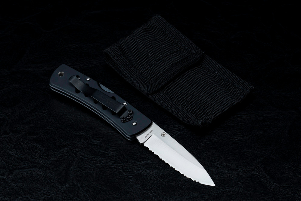 Al Mar Knives Police Folding Knife Satin Finish Blade Fully Al Mar Knives Police Folding Knife Satin Finish Blade Fully