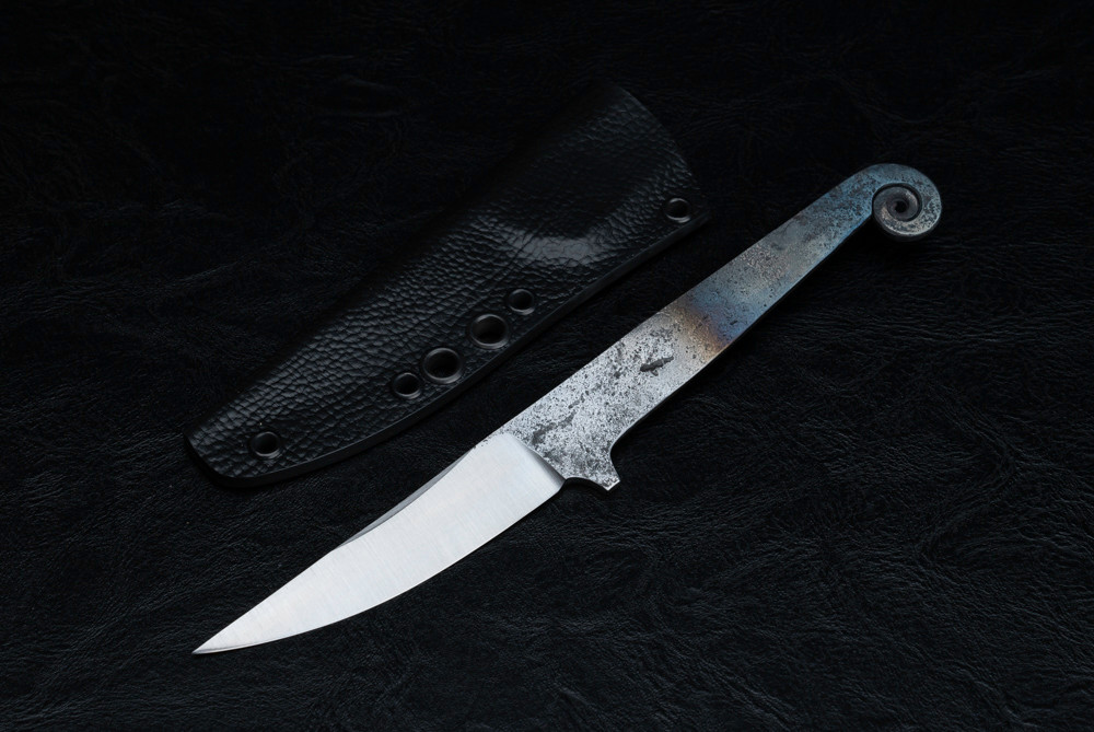 Nick Rossi Knives Custom Fixed Blade Tanto Dark Stonewash