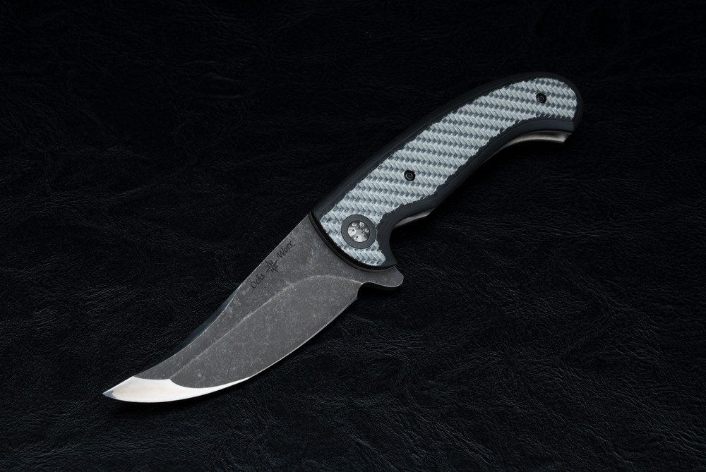 Ochs Worx Custom Persian Flipper Knife CPM-3V Dark Etched