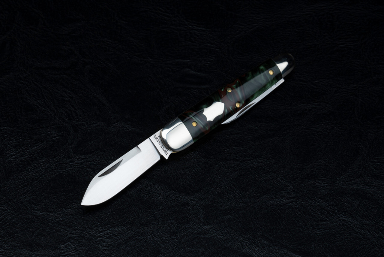 Great Eastern Cutlery Tidioute Cutlery Shaffer Farm Whittler Slip Joint Satin Three-Blades w/ Hummingbird Acrylic Handle - 592322