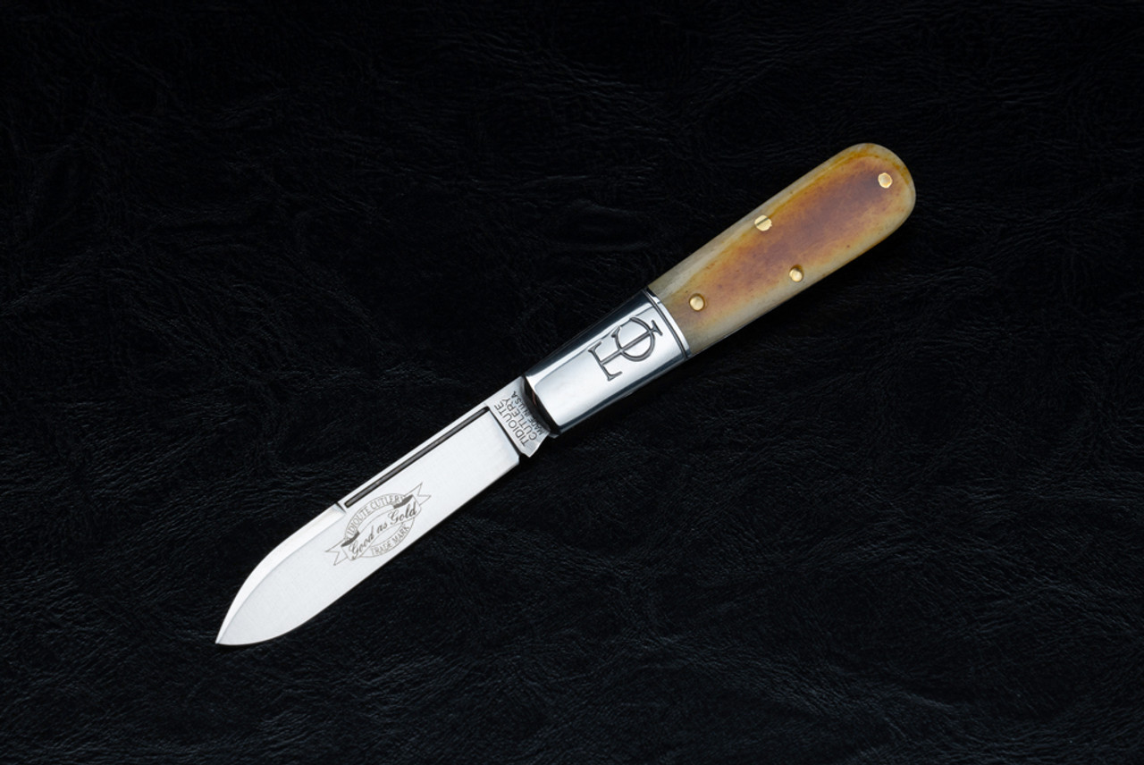 Great Eastern Cutlery Tidioute Cutlery Barlow #15 Slip Joint Satin Blade w/ Smooth Autumn Gold Bone Handle - 152121