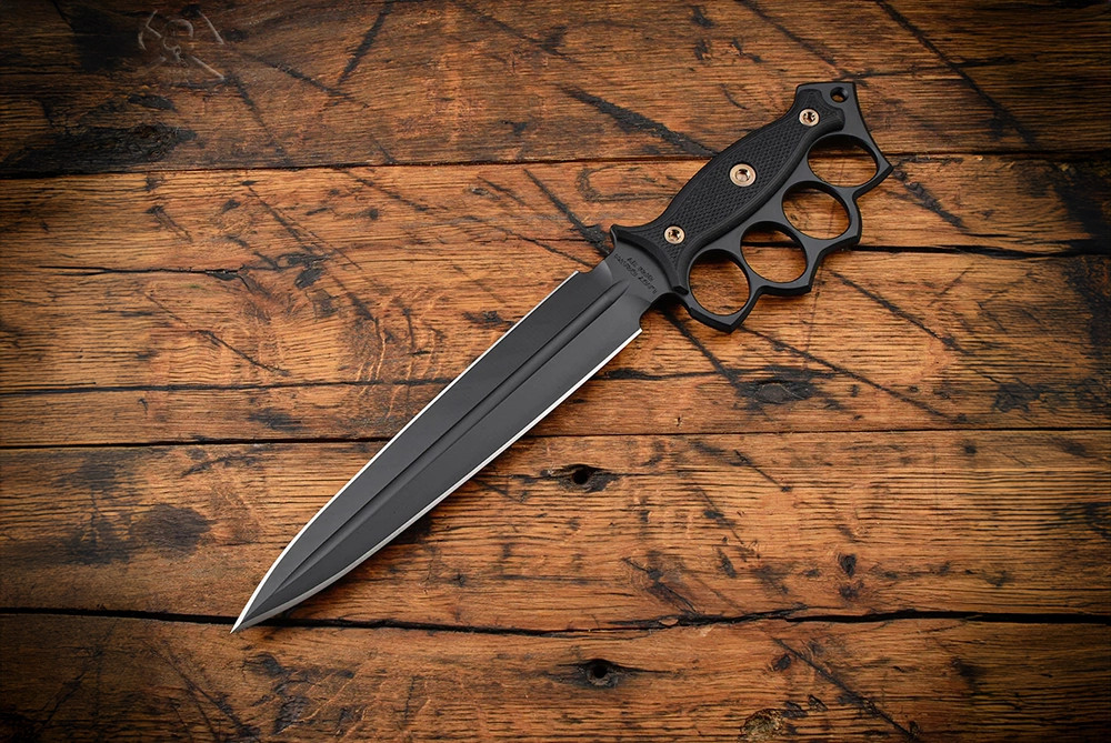 RMJ Tactical Lady Death Black Blade w/ Black G-10 Handles and