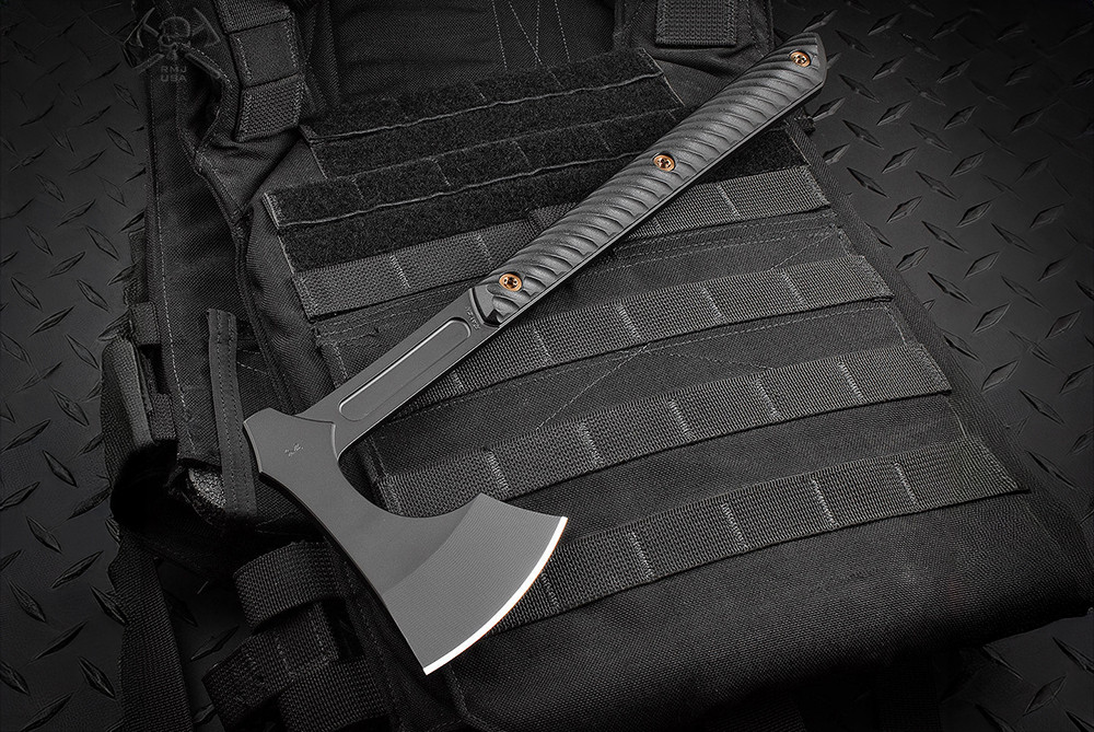 RMJ Tactical Raven Black Cerakote Finish w/ Black G-10 Handle and