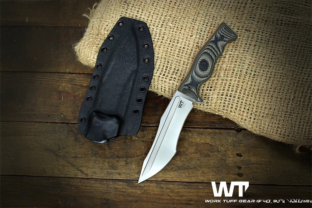 Work Tuff Gear JX Omega Fixed Blade Knife 2-Tone Satin Blade w