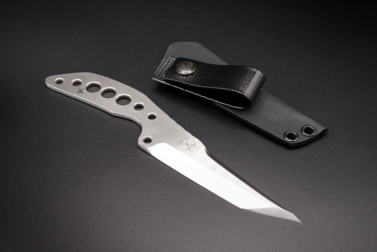 Steve Ryan Custom Fixed Blade Tanto Knife Stonewash Finish w/ Sheath