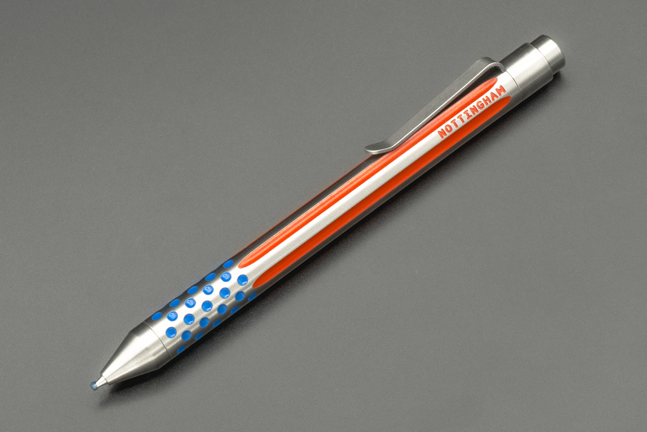 Nottingham Tactical TiClicker Titanium Pen Straight Fluted Dot Pattern 'Murica CPTN AXEL Custom Cerakote