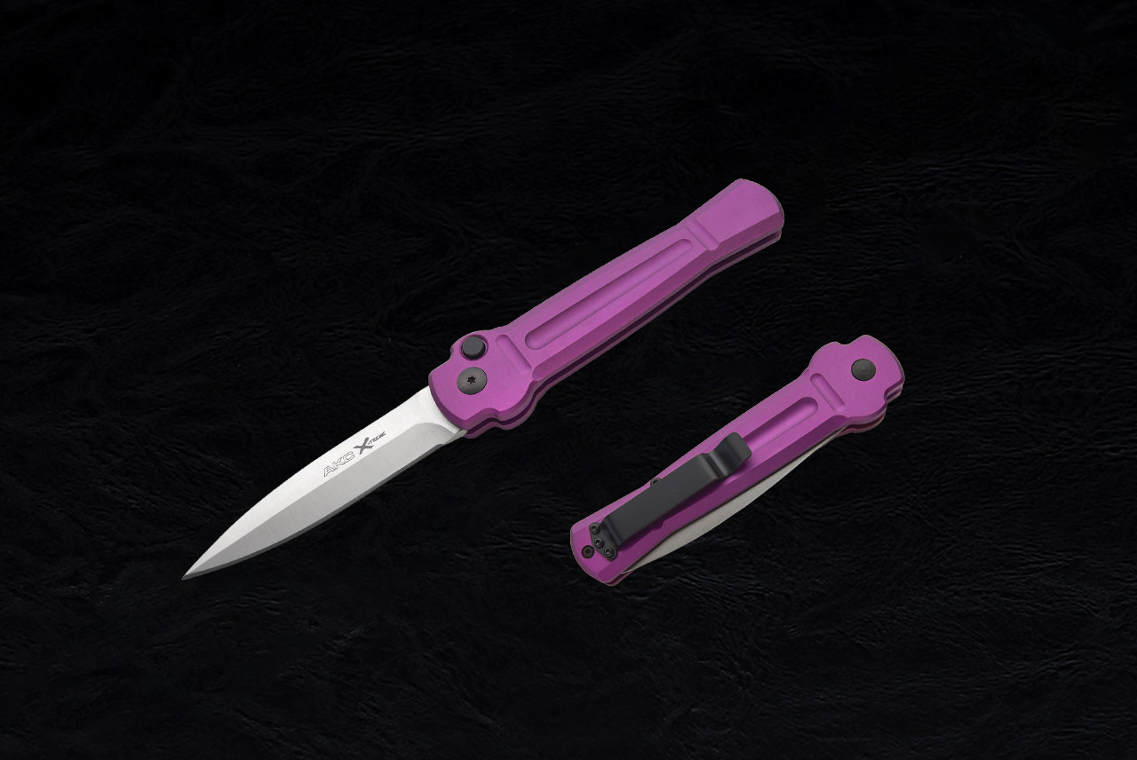 AKC X-treme Ace Automatic Knife Dagger Black Blade w/ Black