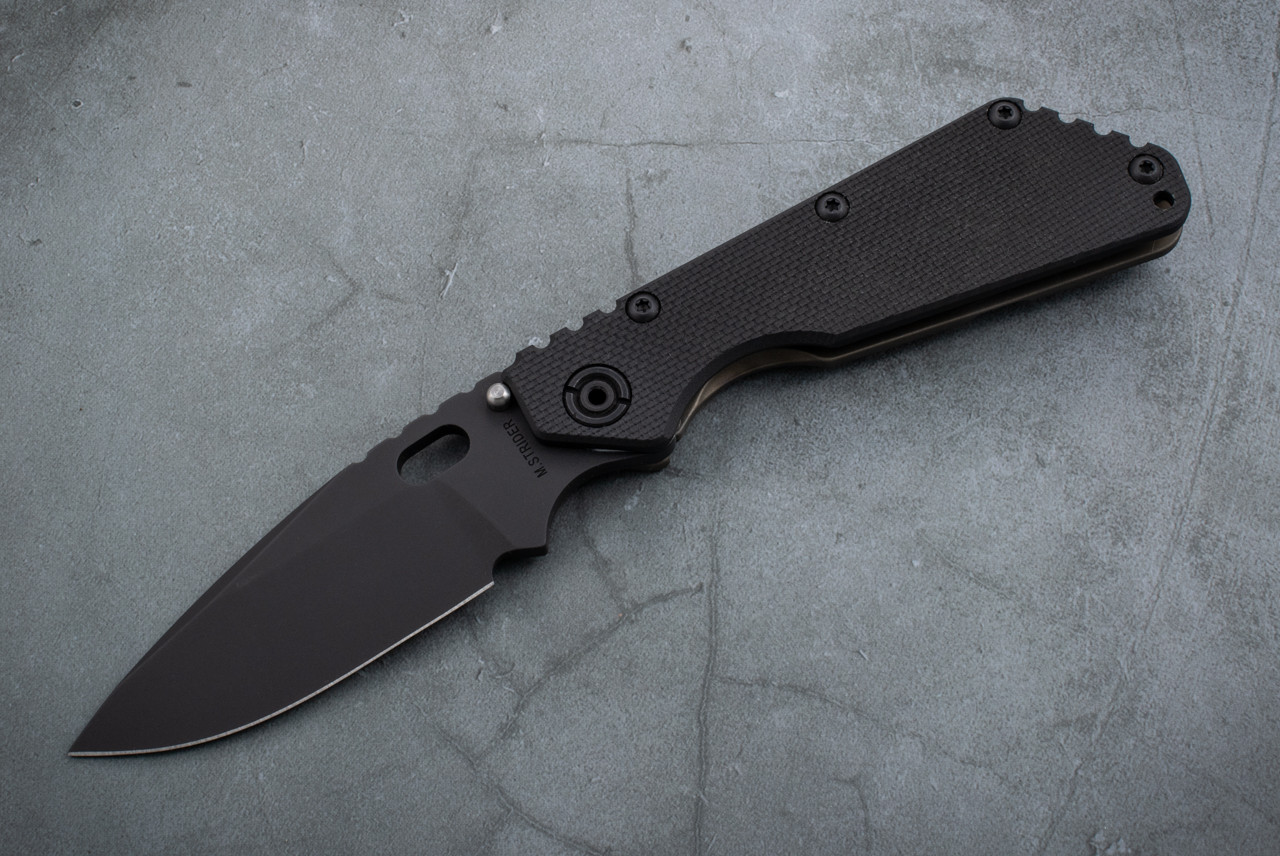 Strider Knives SMF MagnaCut Black Blade w/ Black Textured G-10