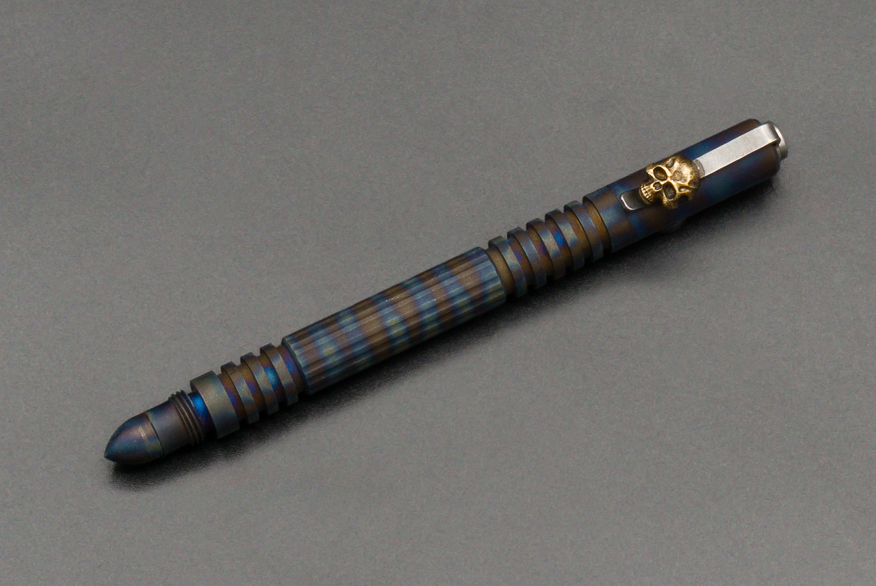 Rick Hinderer Knives Investigator Pen Flame Anodized Titanium w