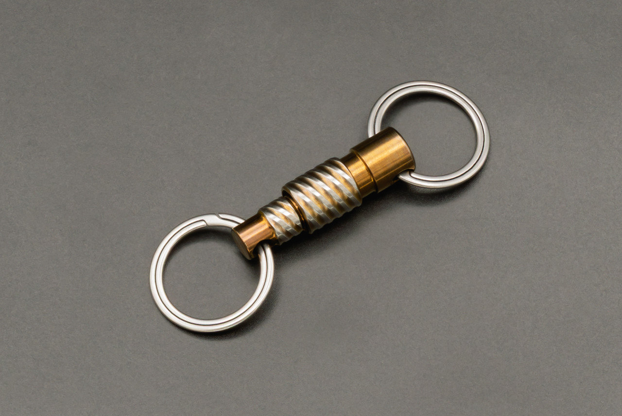 QD Fobs Q-Ring Titanium Spiral Pattern Anodized Bronze by Pete Gray