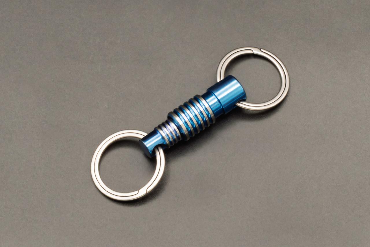 QD Fobs Q-Ring Titanium Groove Pattern Anodized Royal Blue by Pete Gray