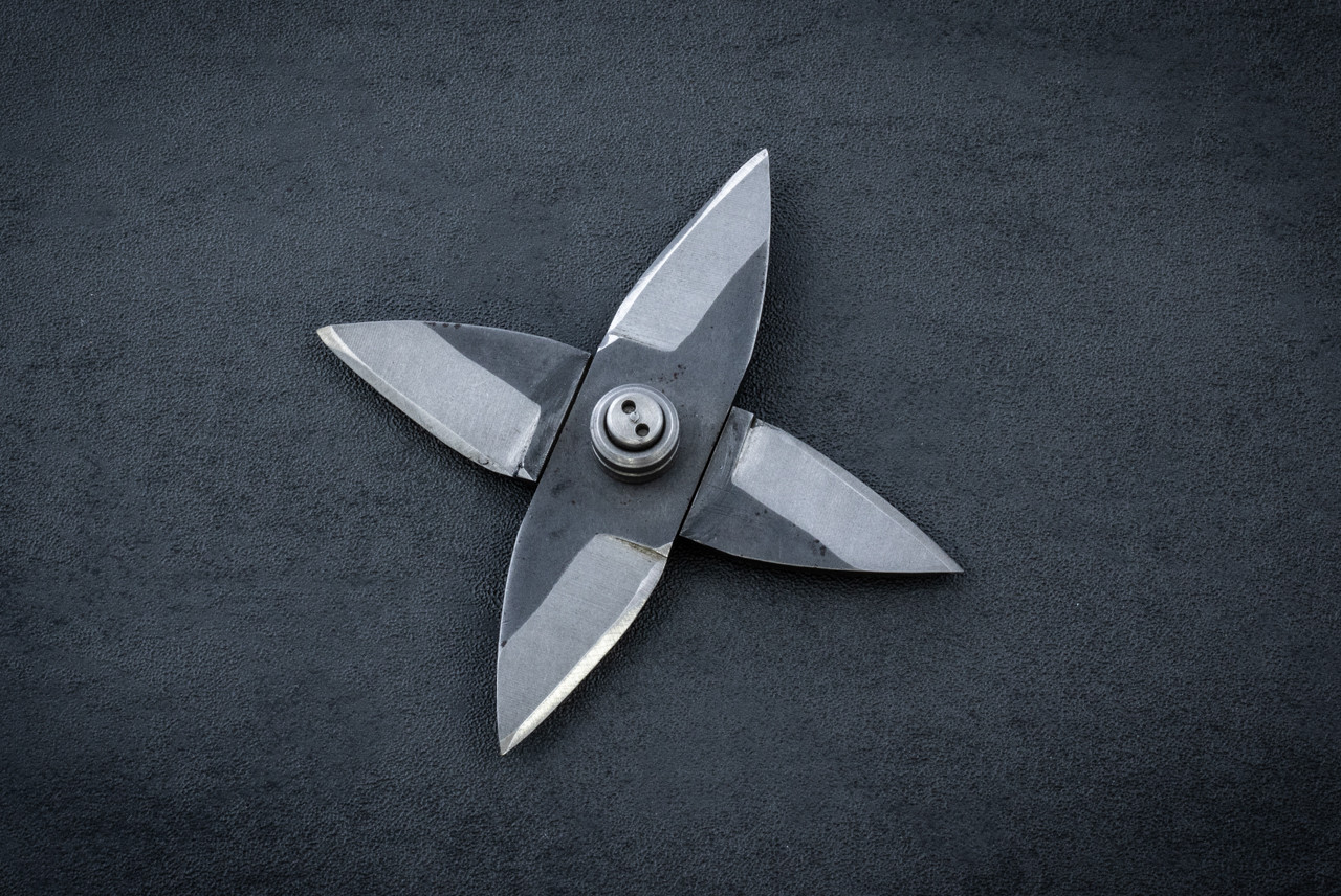 Blossom Blade Vintage Japan Handmade Folding Four Point Shuriken