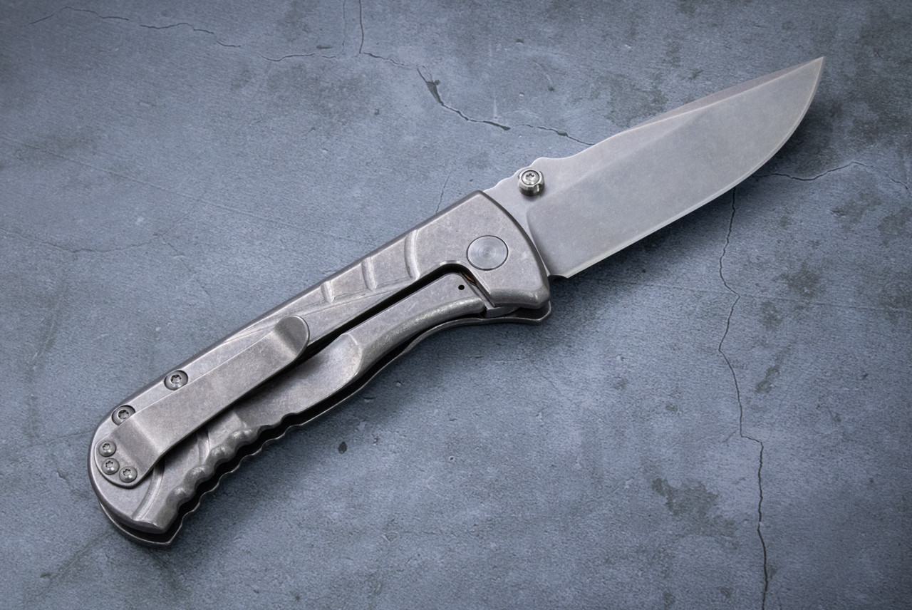 Les George Knives Talos Frame Lock Magnacut Stonewash Blade and