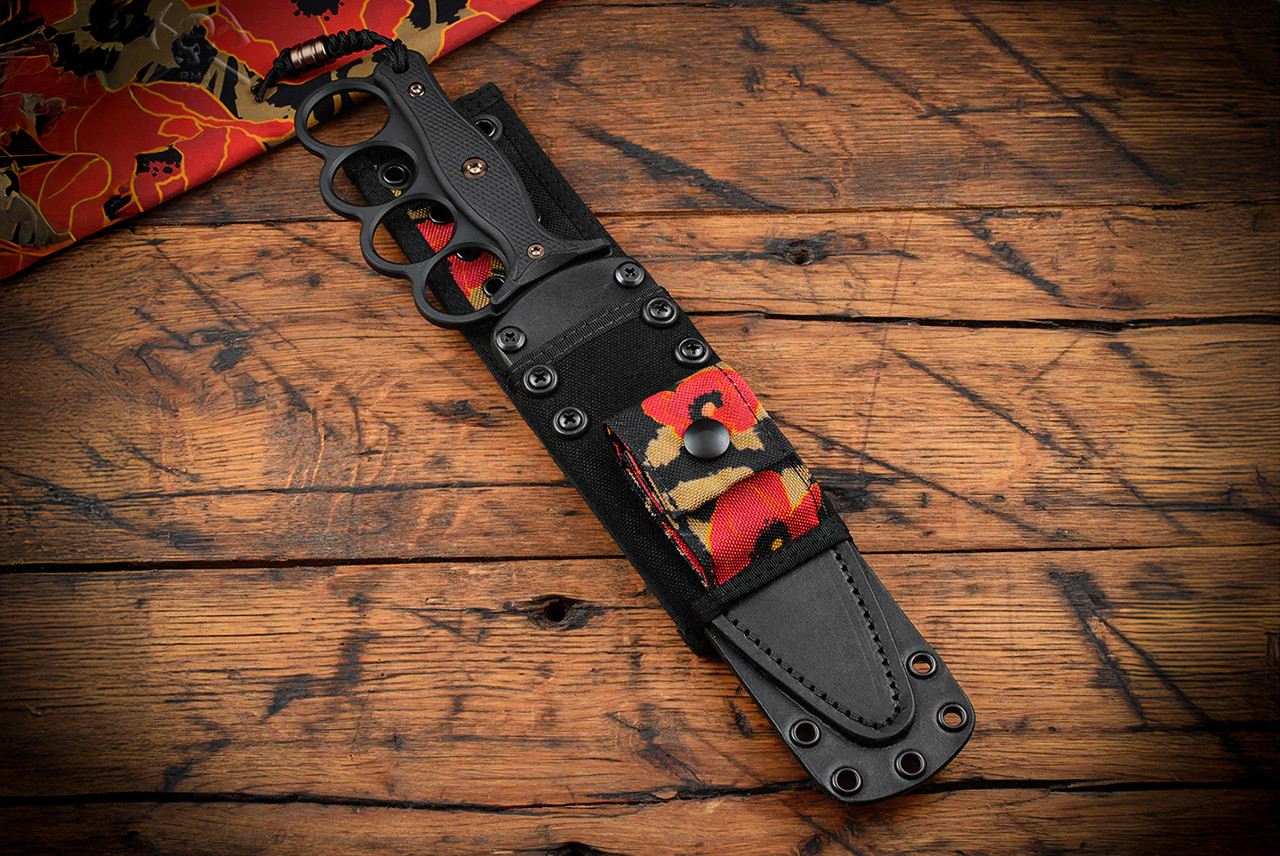 RMJ Tactical Trench Raider Fixed Blade Dagger Knife Black Cerakote