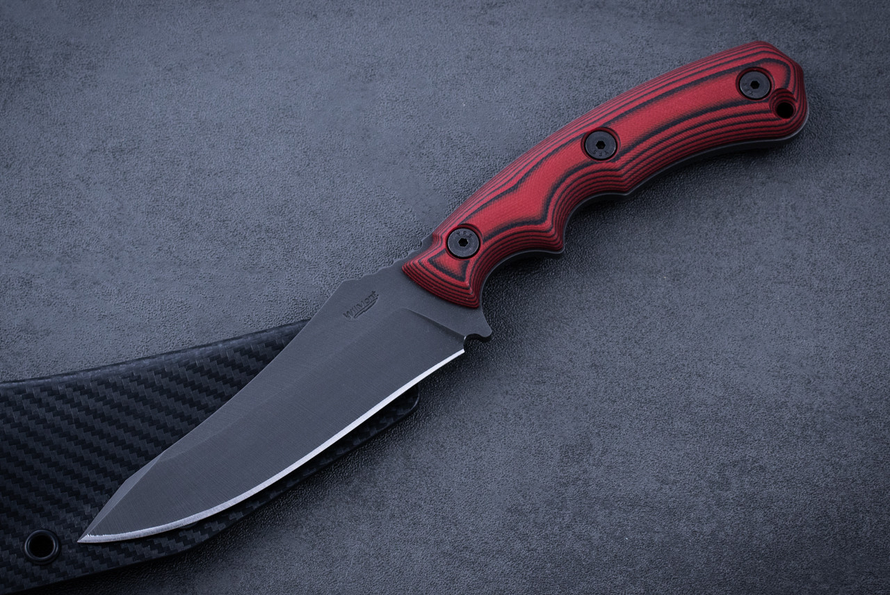 Wilmont Knives Persian Fighter CPM Cru-Wear Blade w/ VZ Grips Smooth Texture Black & Red G10 Scales