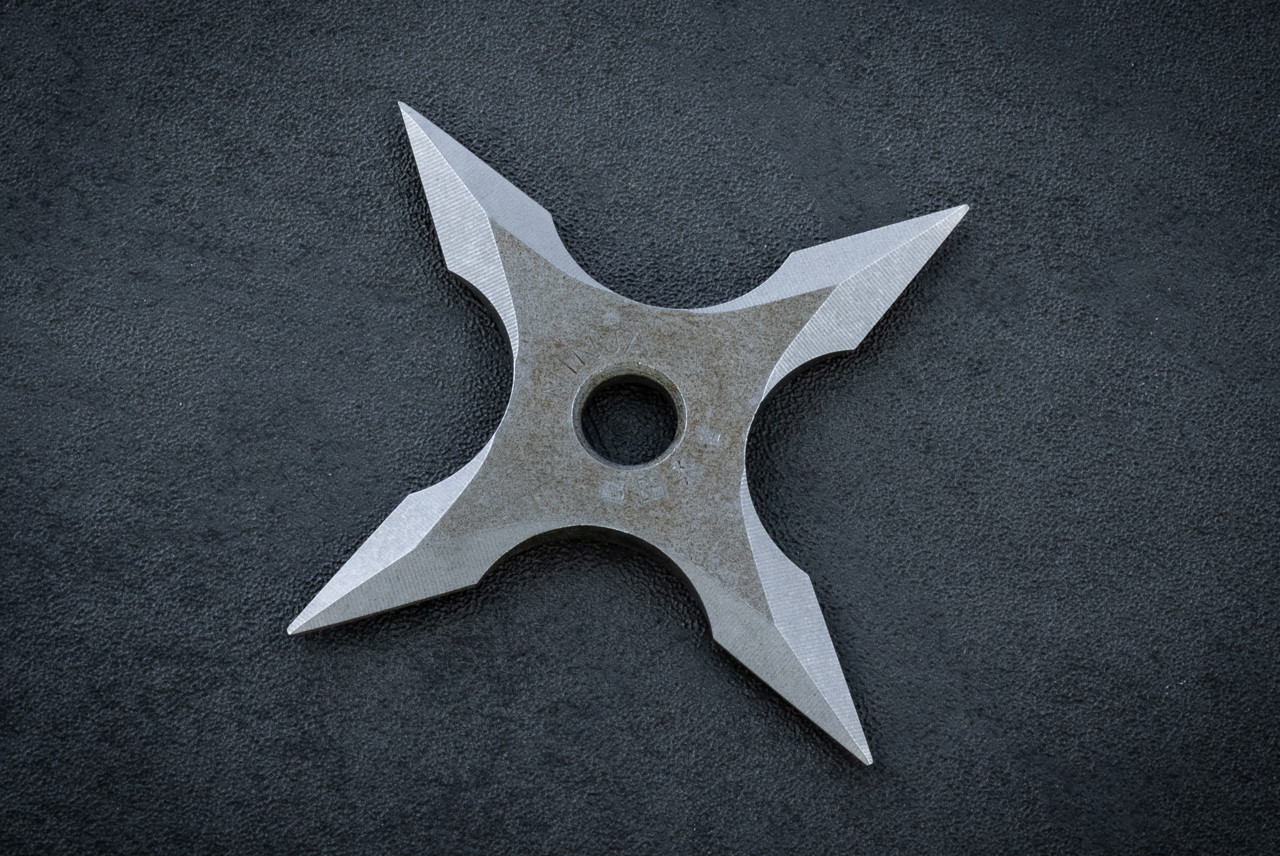 no.0476 艶消しブラックとstar Takao Fukuta Vintage Japan Ninja Valor Handmade Four Point
