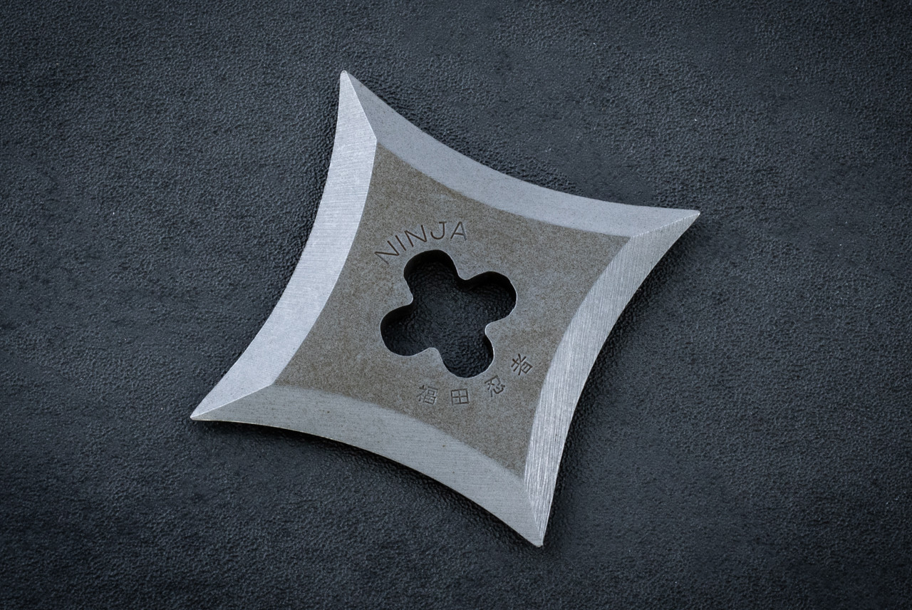 Takao Fukuta One Off Vintage Japan Ninja Valor Handmade Four Point Shuriken Bead Blast Tumbled Finish - 23
