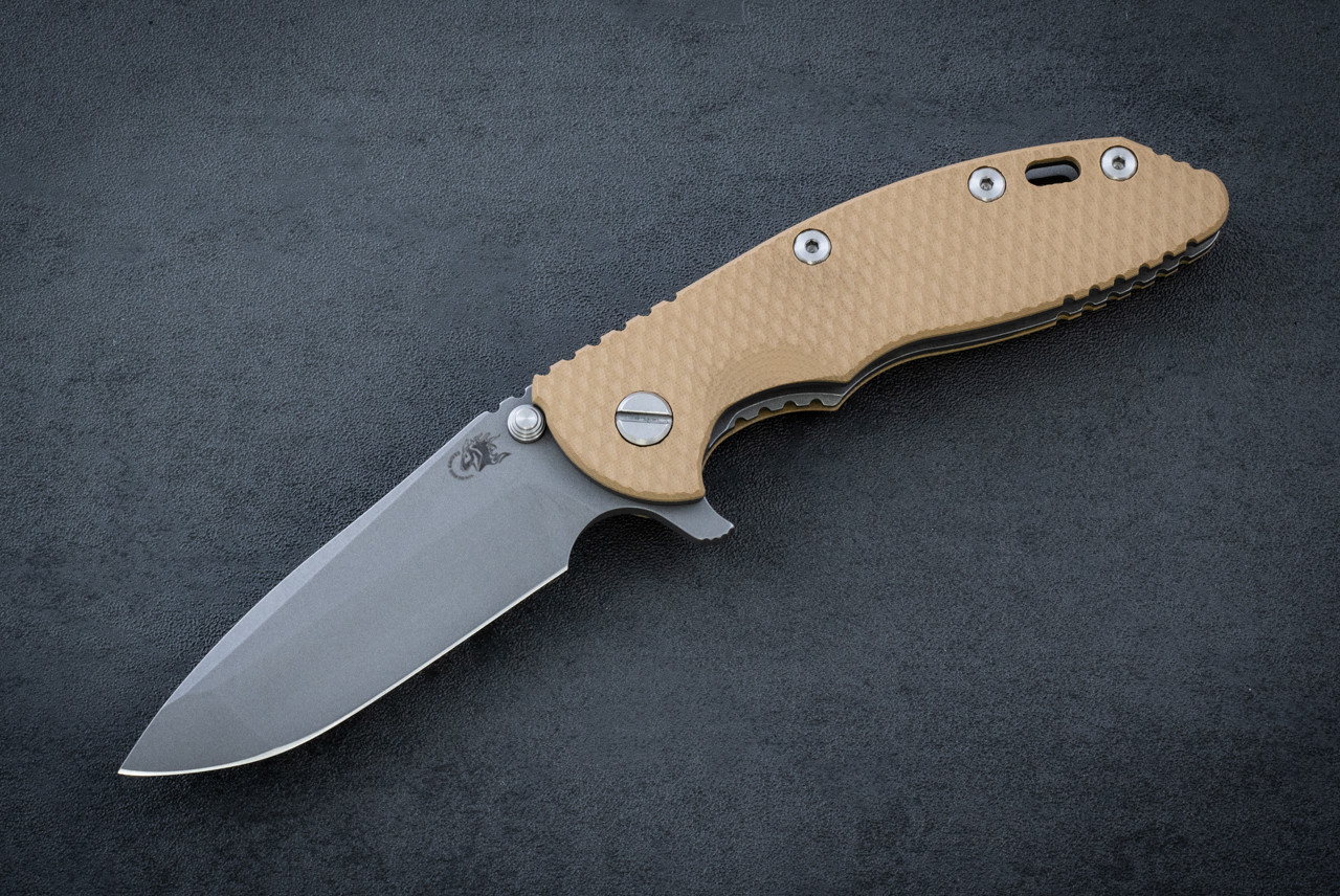 Rick Hinderer Knives Spanto 3.5" Liner Lock 20CV Working Finish Blade w/ Coyote G10 Handle