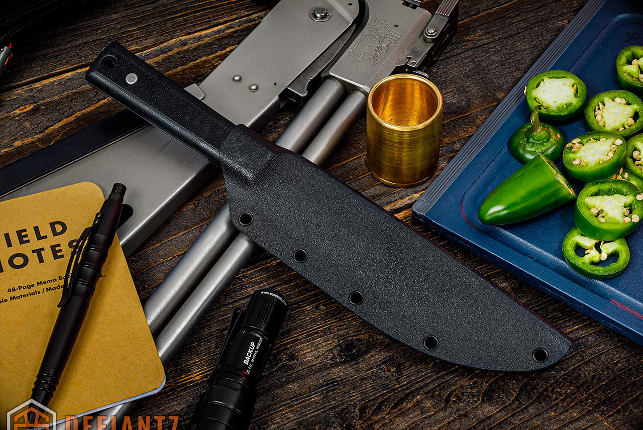 Defiant 7 Les George Magnolia Fixed Blade Knife Stonewashed Blade