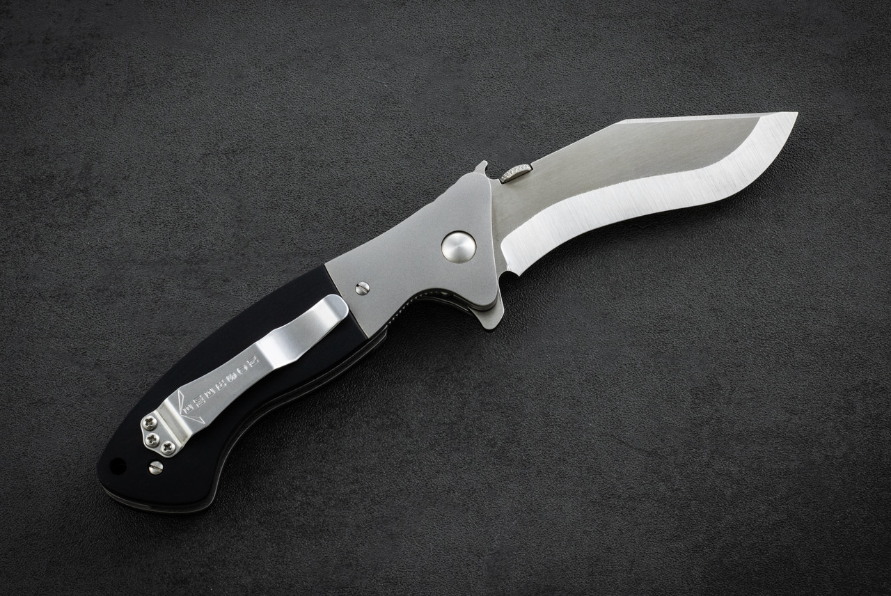 Lucas Emerson Custom MX-200 Satin Blade w/ Black Micarta Handle