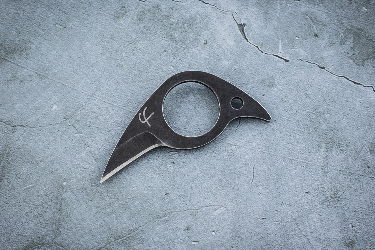 Fred Perrin Mini-Pic Neck Knife Black Stonewash w/ Sheath - FP1803