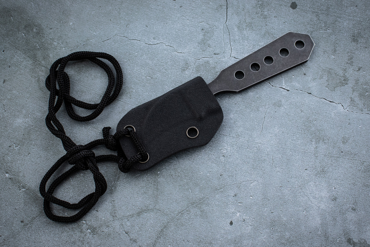 Fred Perrin Le Fruit Fixed Blade Knife Black Stonewash w/ Sheath