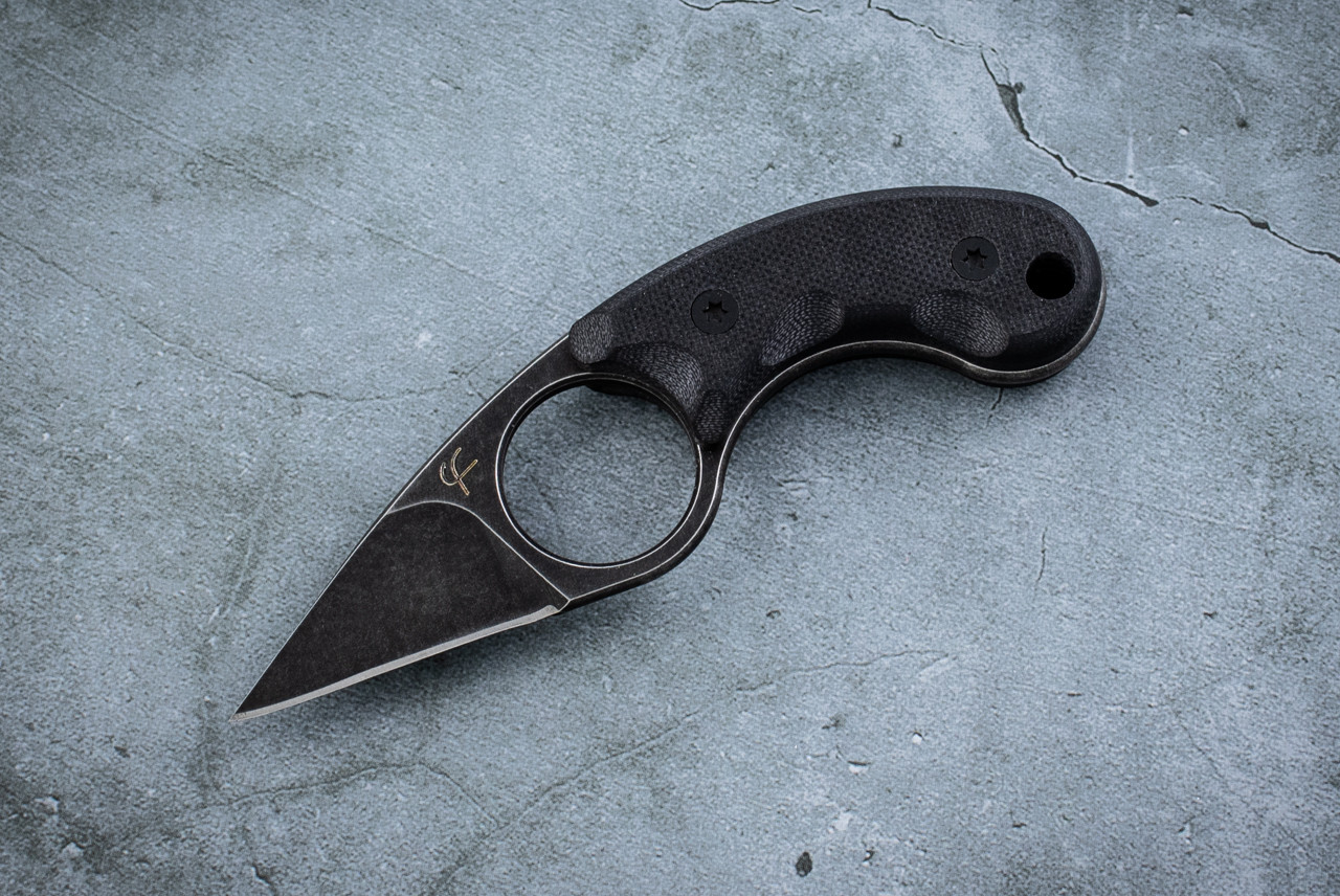Fred Perrin La Griffe Fixed Blade Knife Black Stonewash w/ Black G