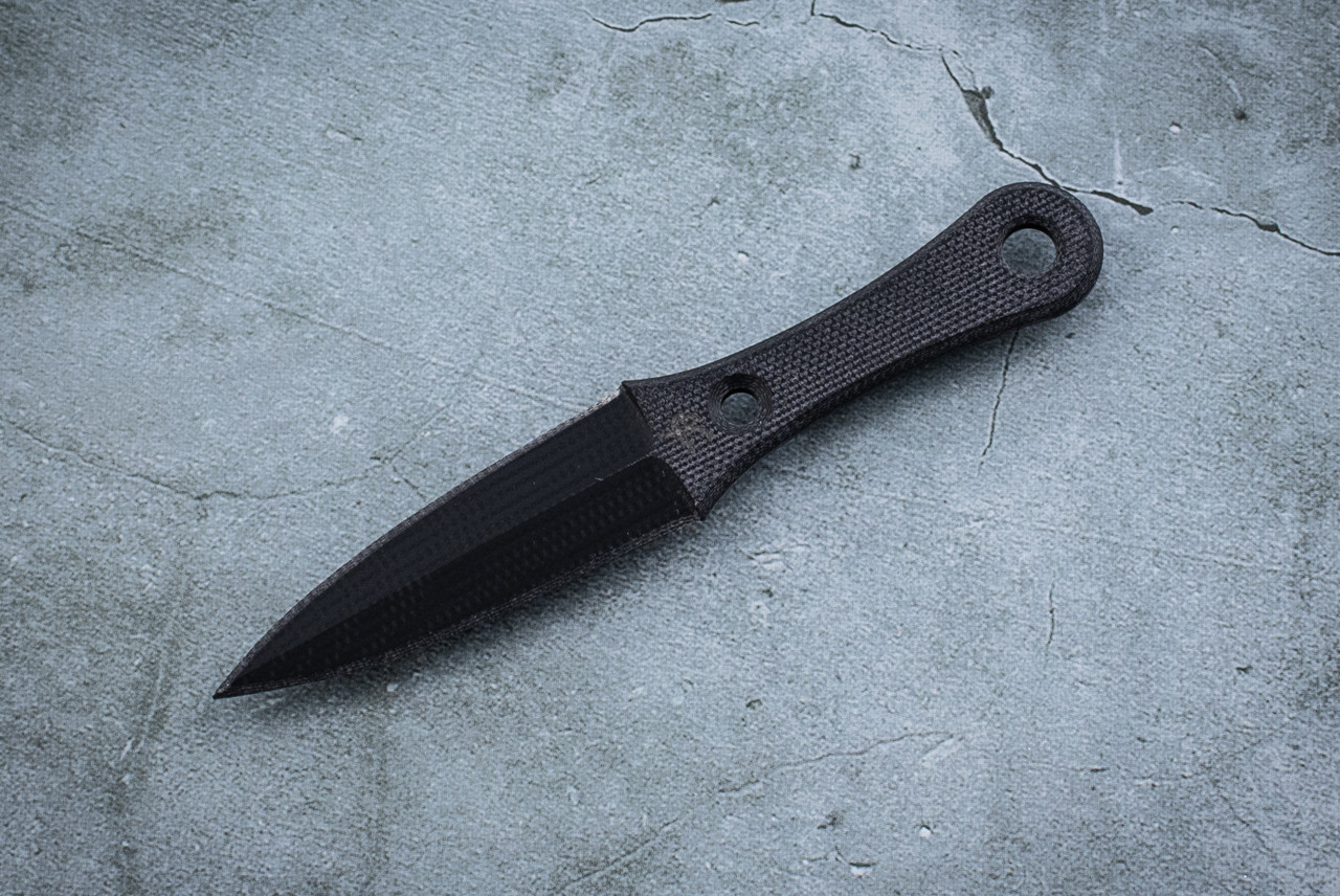 Fred Perrin Lappel Fixed Blade Dagger Knife Black G-10 w/ Sheath