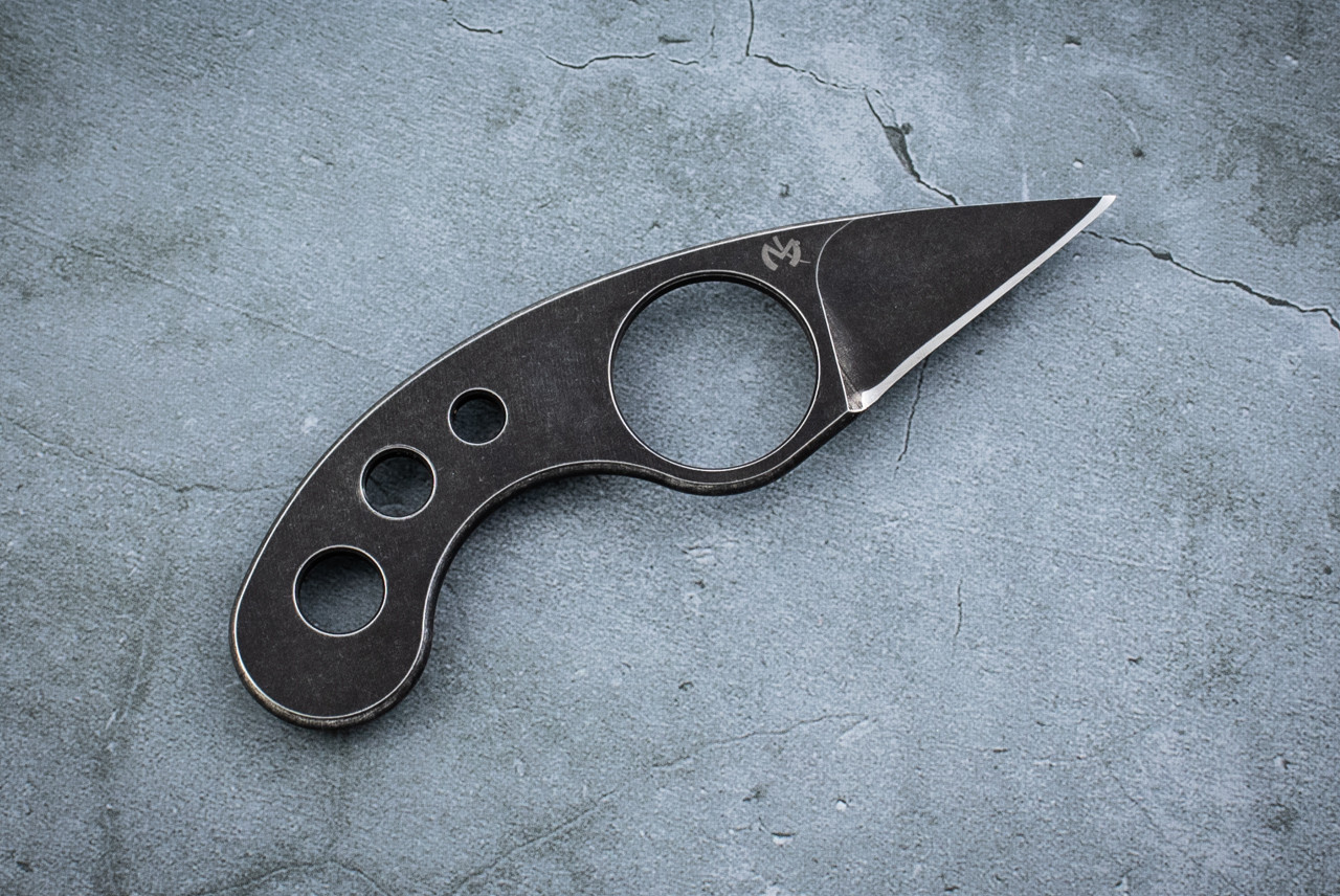 Fred Perrin La Griffe Fixed Blade Knife Black Stonewash w/ Sheath