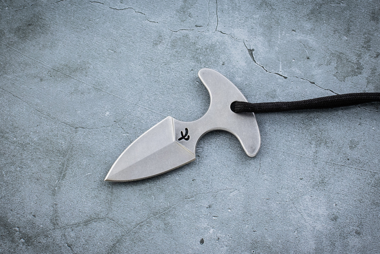 Fred Perrin Mini Push Dagger Knife Satin w/ Sheath - FPPUSHS