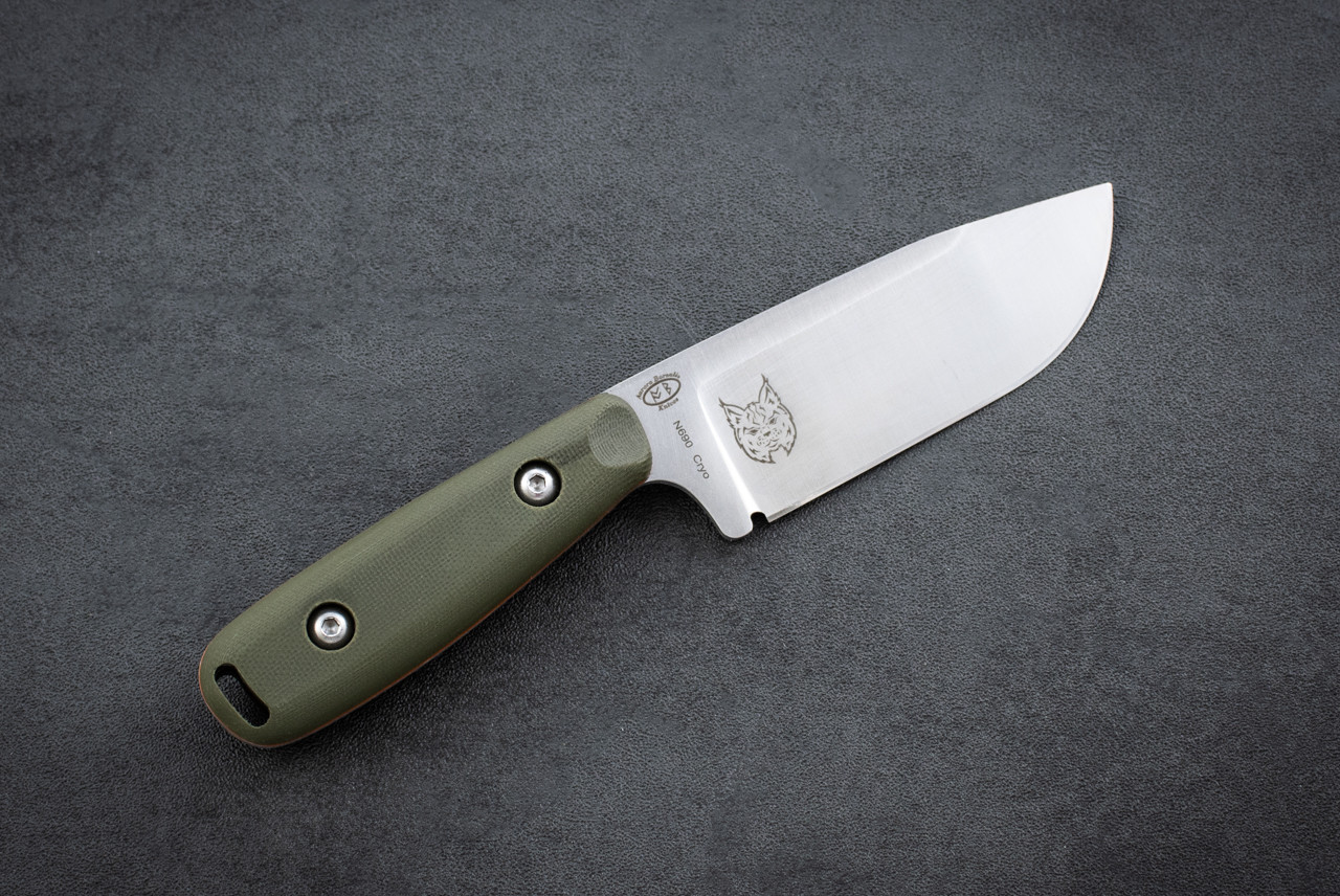 Work Tuff Gear Lynx Fixed Blade Knife Satin Blade w/ OD Green G-10