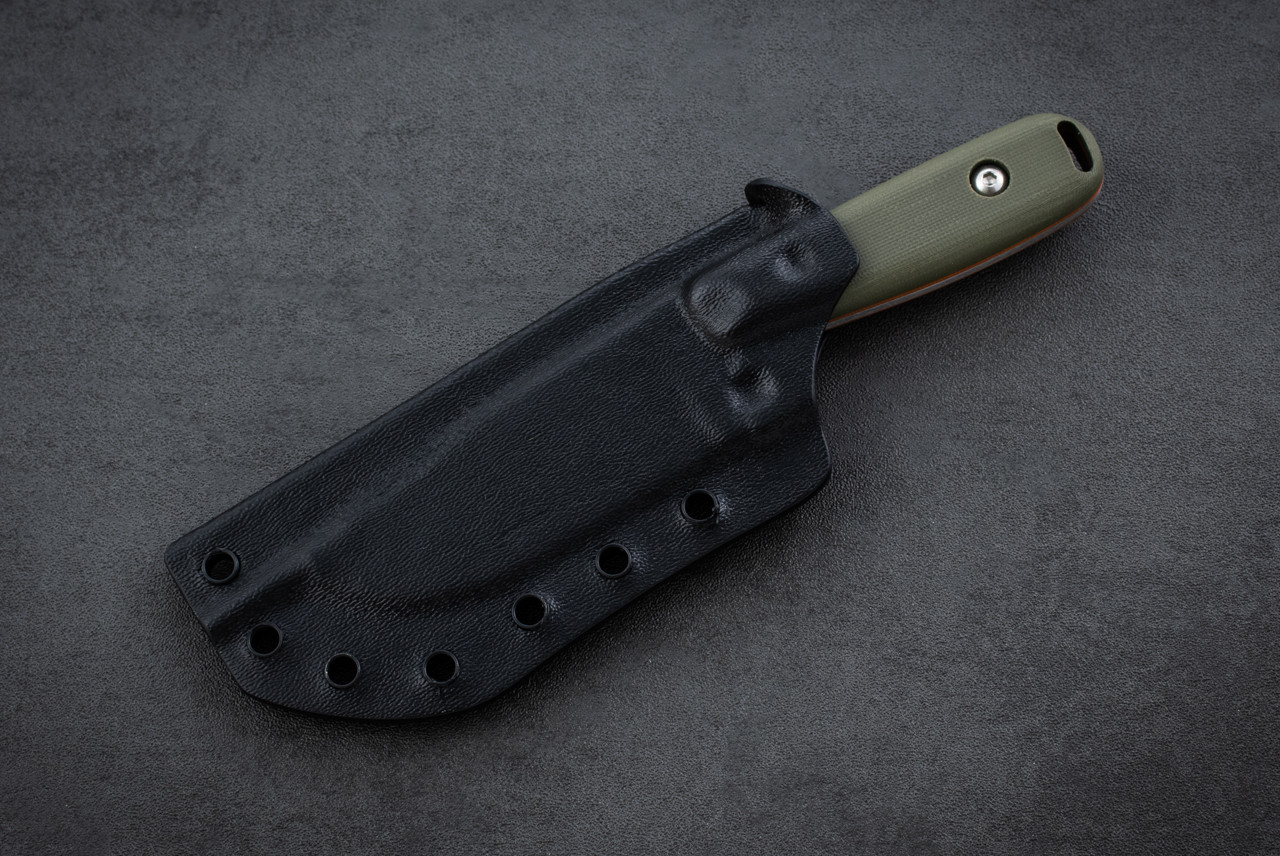 msk. Work Tuff Gear Lynx Fixed Blade Knife Satin Blade w/ OD Green G-10