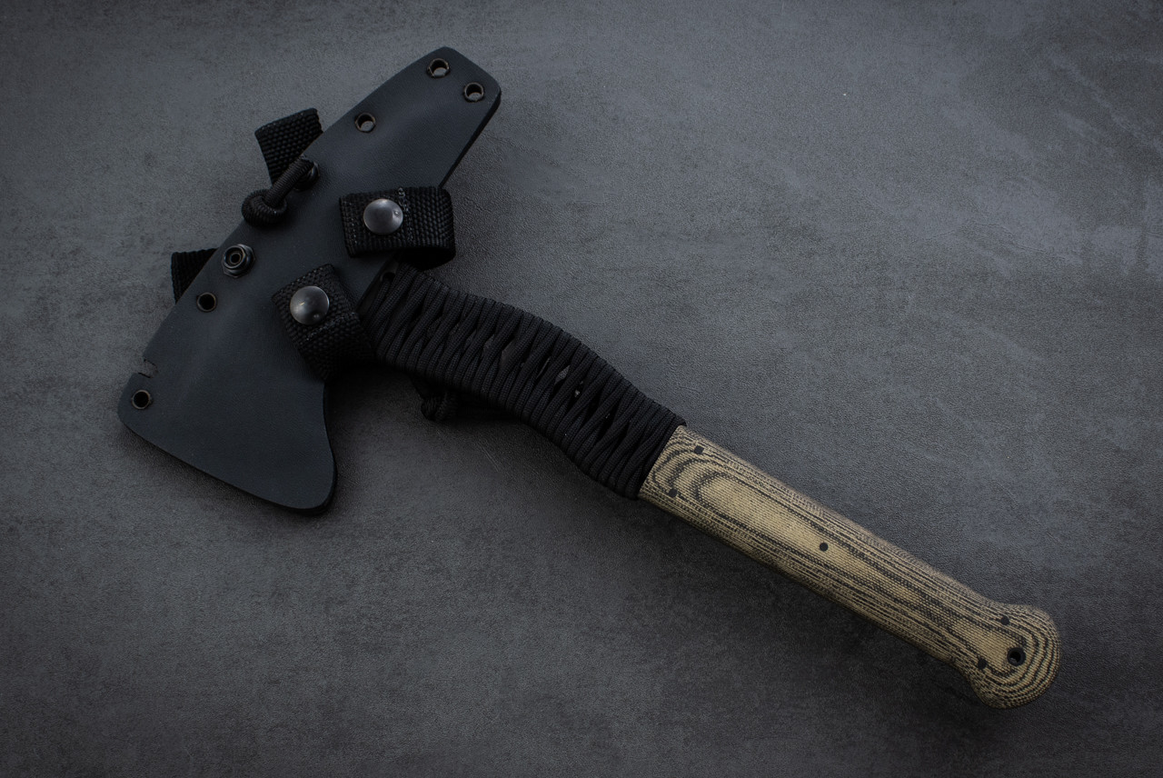 Winkler Knives Wild Bill Axe w/ Micarta Handle Black Paracord Wrap