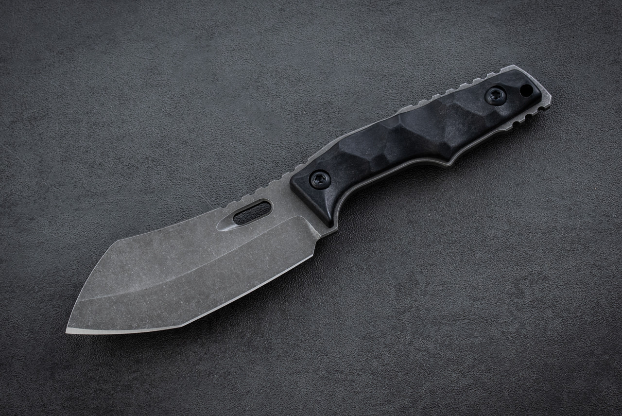 Ben Bawidamann Blades / Peter Rassenti Collab Custom Mukabout Darkwash Blade w/ Sheath and Metal Clip