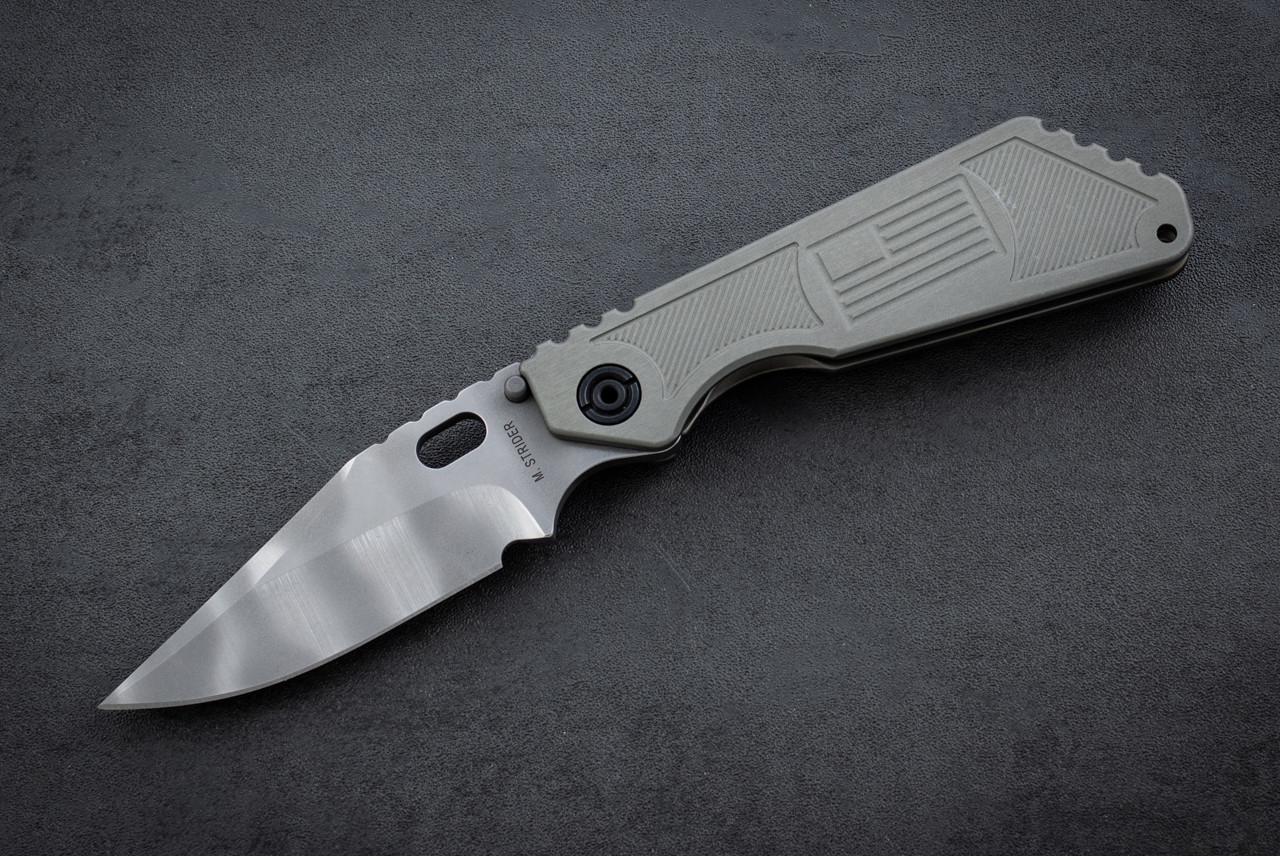 Strider Knives SMF Folding Knife MagnaCut Stonewash Blade w