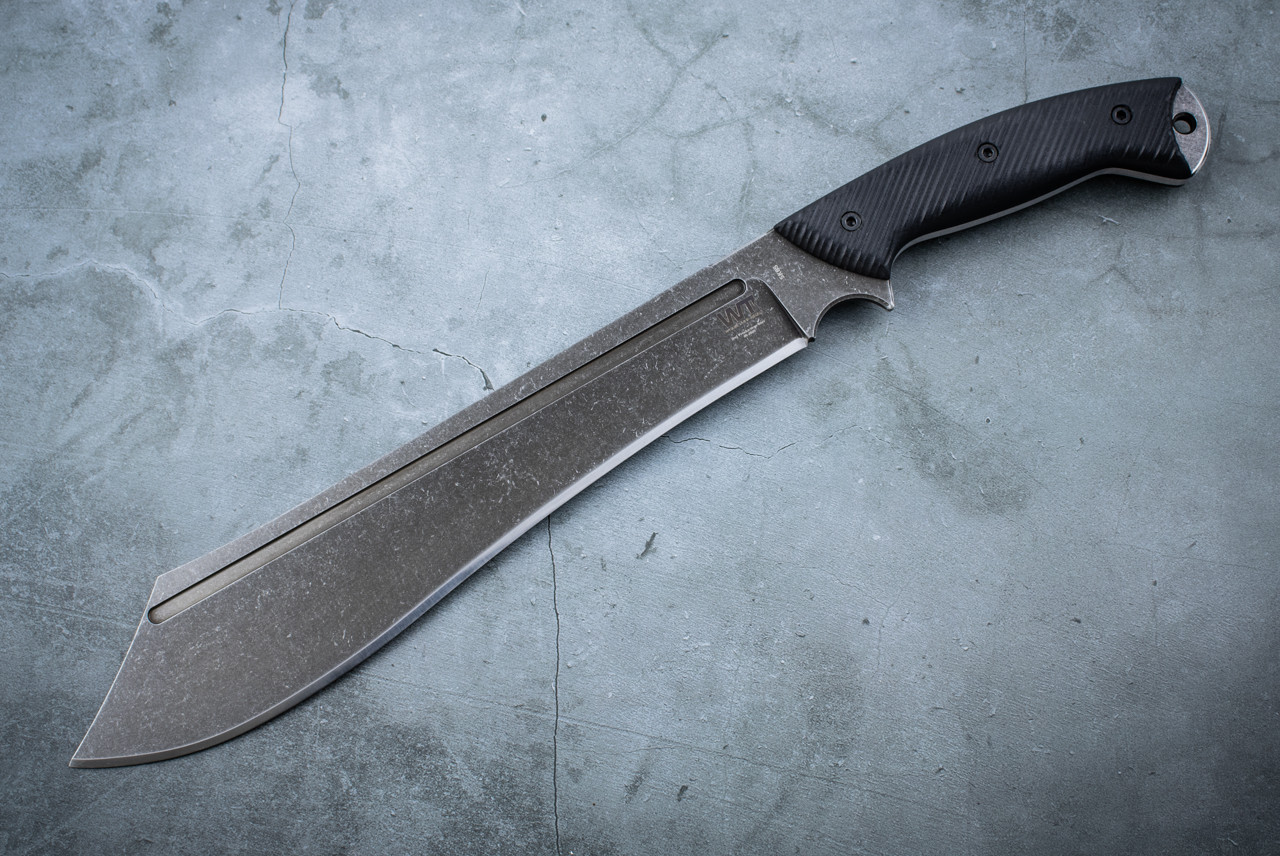 Work Tuff Gear Warhammer Fixed Blade Knife Dark Washed Blade w/ Textured Black G-10 Handles and Sheath